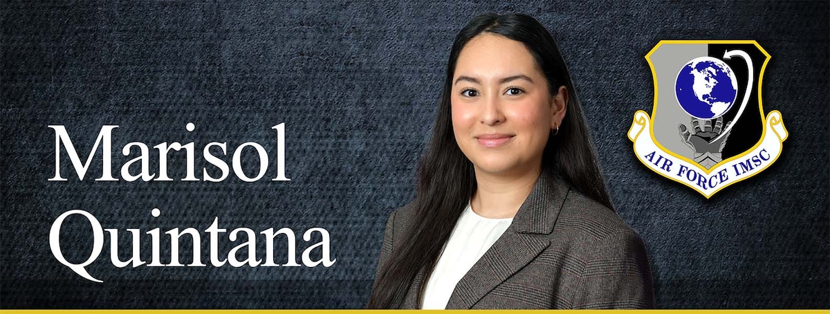 AFIMSC Portrait graphic with name of individual, official photo, and AFIMSC shield located at center