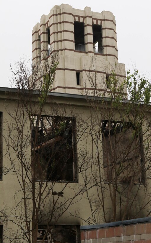 A hawk takes off from its perch alongside the burned-out auditorium at the Eliot Arts Magnet Academy in Altadena, California, April 15. The U.S. Army Corps of Engineers is conducting structural inspections to help determine the potential to save the tower for a monument to the Southern California wildfires of January 2025. 

USACE is working in partnership with local, state and the Federal Emergency Management Agency in response to the Southern California Wildfires.