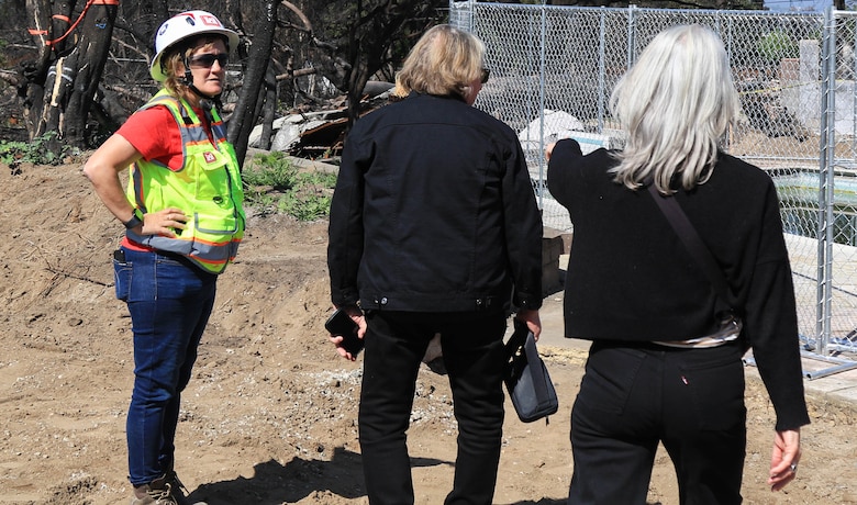 Brian and Pamela Huges of Altadena, California meet with USACE quality assurance representative Sarah West of the San Francisco district following the Southern California wildfires.

USACE is working in partnership with local, state and the Federal Emergency Management Agency in response to the Southern California Wildfires.