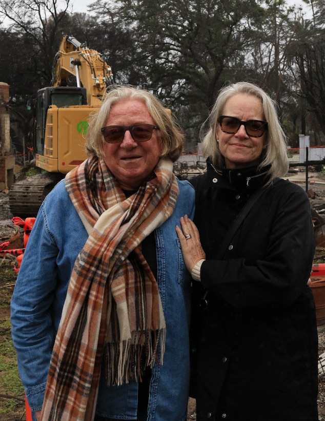 Brian and Pamela Huges of Altadena, California pause for a moment in front of the debris following the Southern California wildfires.

USACE is working in partnership with local, state and the Federal Emergency Management Agency in response to the Southern California Wildfires.