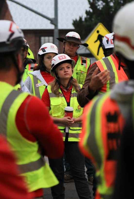 One of the most important aspects of being a safety officer is giving the daily safety briefing. Here, EFO Safety Officer Taylor Bayless participates in the morning Quality Assurance safety brief.