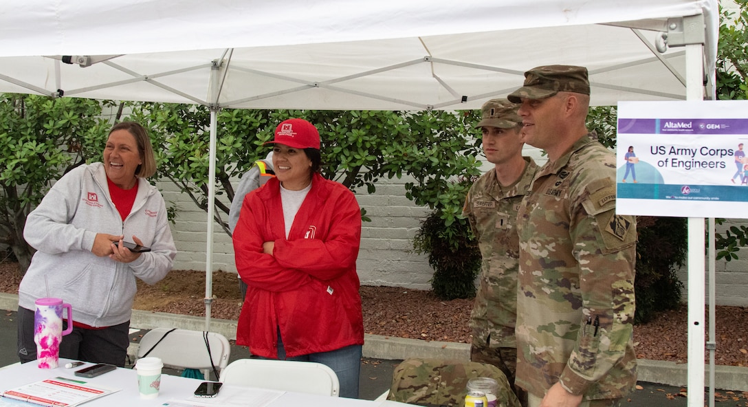 Uniformed and civilian members of USACE provide outreach to the Altadena community while attending events in the Eaton fire zone. Answering questions, providing guidance, and a listening ear, they are some of the most prominant faces on the USACE mission. 

USACE is working in partnership with local, state and the Federal Emergency Management Agency in response to the Southern California Wildfires.