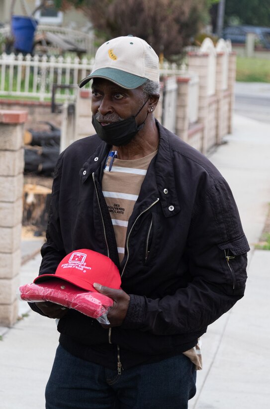 USACE employee Darius Wallace with replacements of the USACE cap and shirt he wore when he deployed. Lost to the Southern California wildfires, leadership ensured they replaced these important pieces of his time with USACE.

USACE is working in partnership with local, state and the Federal Emergency Management Agency in response to the Southern California Wildfires.