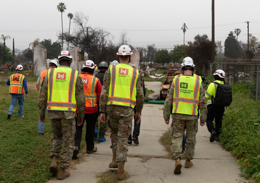 USACE officers, employees, and contractors help kickstart the clearing of debris at Darius Wallace's home following the Southern California wildfires. 

USACE is working in partnership with local, state and the Federal Emergency Management Agency in response to the Southern California Wildfires