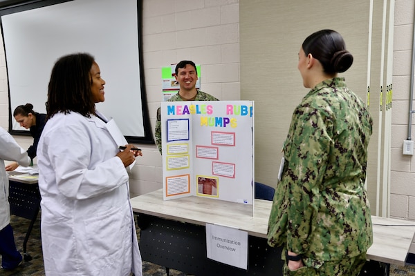 Hospital nurses and corpsmen assigned to Navy Medicine Readiness and Training Command (NMRTC) Twentynine Palms participate in hands-on training during the Annual Nursing and Corpsmen Skills Fair, held April 29–30. The two-day event focused on sharpening essential medical skills such as blood administration, high-level disinfection, suicide screening, and medication delivery using newly upgraded Alaris infusion pumps. Designed in response to regulatory standards and command-wide data trends, the fair emphasized readiness, patient safety, and teamwork through simulation-based learning and collaborative training sessions. The training ensures that Navy medical personnel remain highly skilled, adaptable, and prepared to deliver high-quality care in both military treatment facilities and deployed environments (U.S. Navy photo by Christopher C. Jones, NHTP/NMRTC Twentynine Palms public affairs officer).
