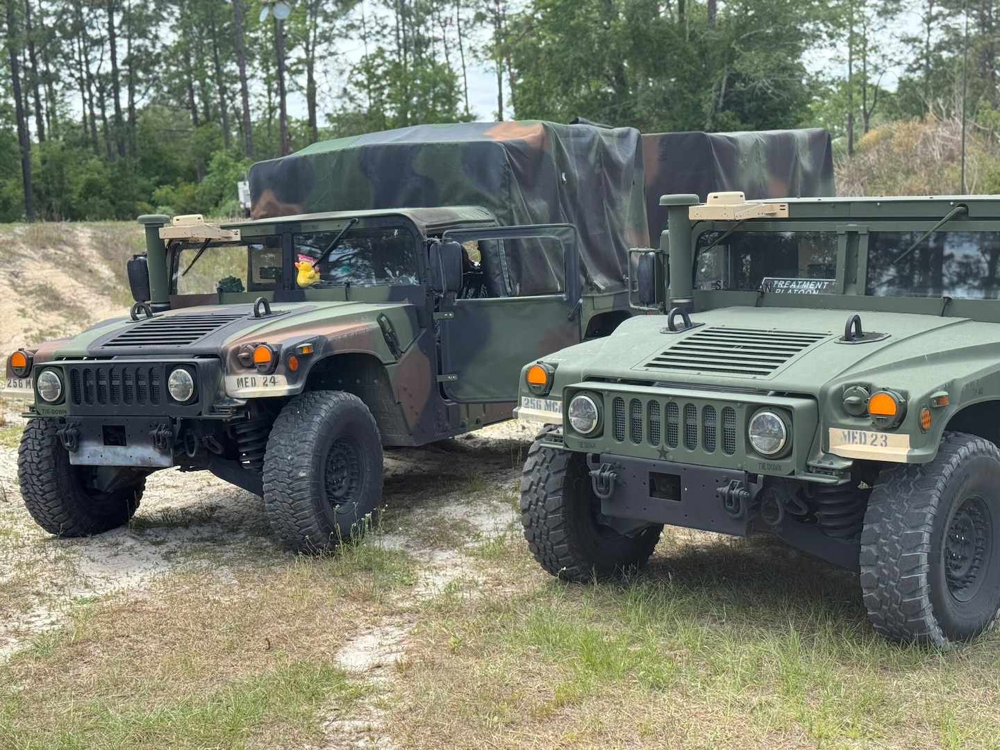 Soldiers with the Florida National Guard's 256th Medical Company Area Support stage equipment in preparation for Operation Mustang in Gainesville, Fla., May 1, 2025.