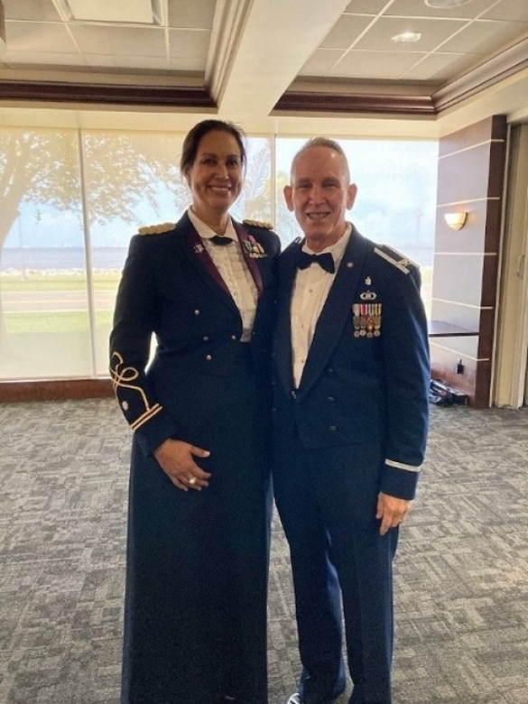 Lt. Col Sherri Sanders and her husband, Ret. Air Force Col. Jaime Saive.
