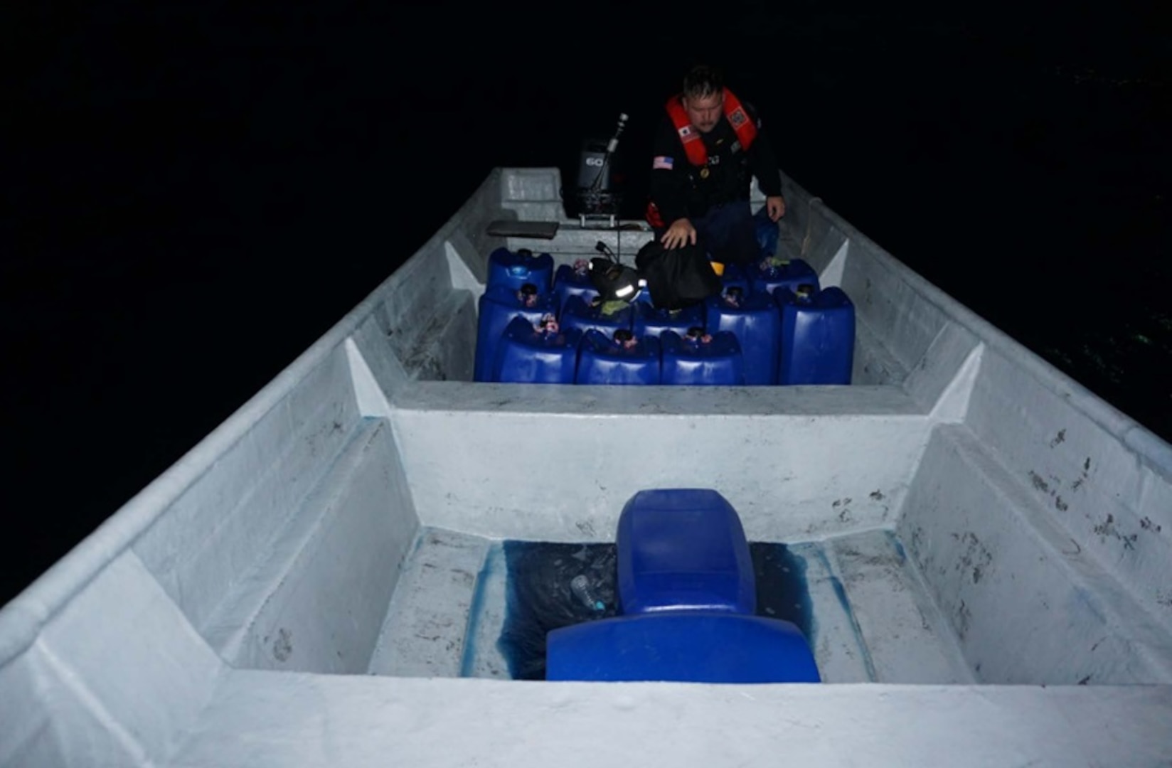 The crew of the Coast Guard Cutter Joseph Napier offloaded approximately 725 pounds of seized cocaine worth an estimated $5.4 million to Coast Guard Investigative Service and Drug Enforcement Agency Special Agents custody in San Juan, Puerto Rico, May 7, 2025. The interdiction occurred April 28, 2025, in waters north of Aguadilla, Puerto Rico, and is the result of multi-agency efforts in support of the Caribbean Corridor Strike Force. (U.S. Coast Guard photo)