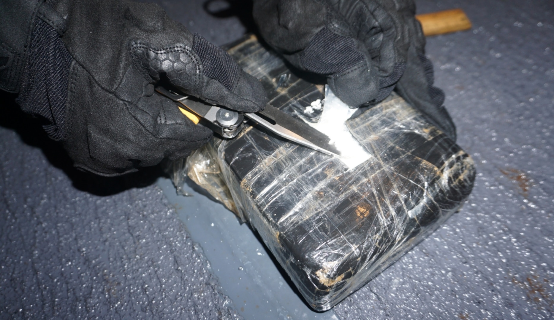 The crew of the Coast Guard Cutter Joseph Napier offloaded approximately 725 pounds of seized cocaine worth an estimated $5.4 million to Coast Guard Investigative Service and Drug Enforcement Agency Special Agents custody in San Juan, Puerto Rico, May 7, 2025. The interdiction occurred April 28, 2025, in waters north of Aguadilla, Puerto Rico, and is the result of multi-agency efforts in support of the Caribbean Corridor Strike Force. (U.S. Coast Guard photo)