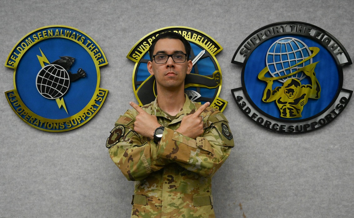 Airman poses for a photo