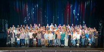 Puget Sound Naval Shipyard & Intermediate Maintenance Facility Employee of the Year nominees pose for a group photo, April 23, 2025, following the annual ceremony at the Admiral Theatre in downtown Bremerton, Washington. (U.S. Navy photo by Wendy Hallmark)
