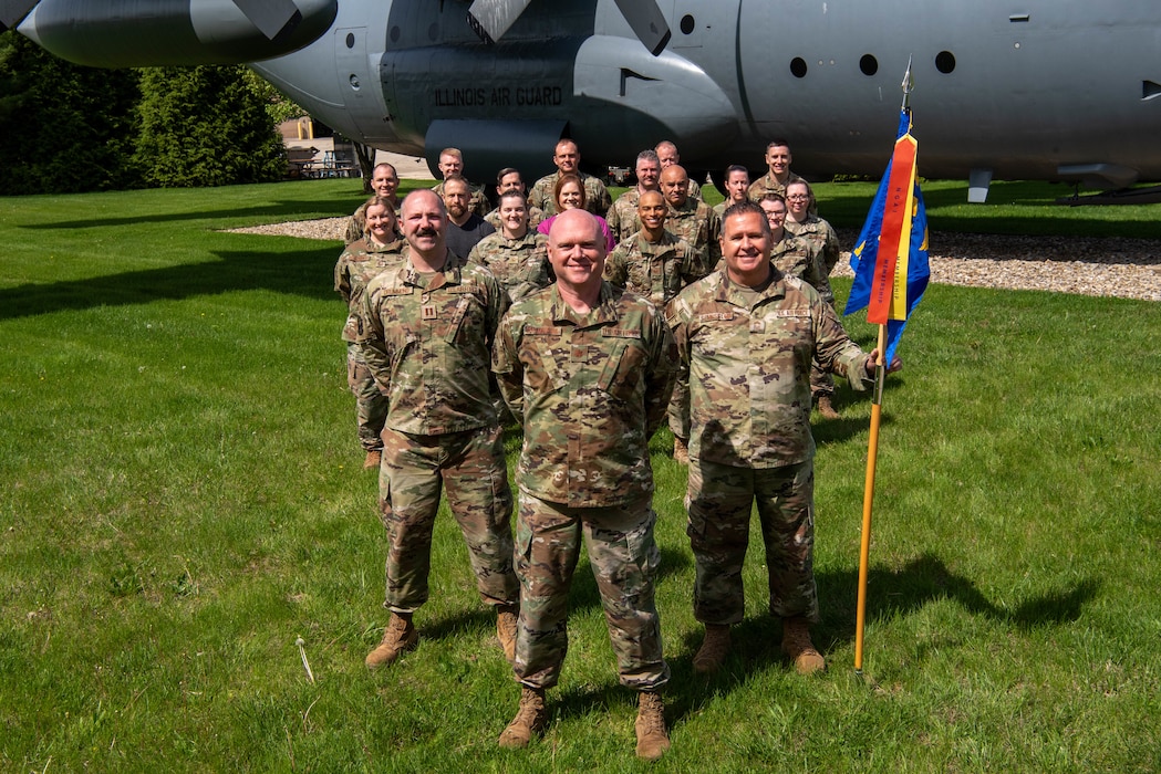 Airmen pose for a group photo.