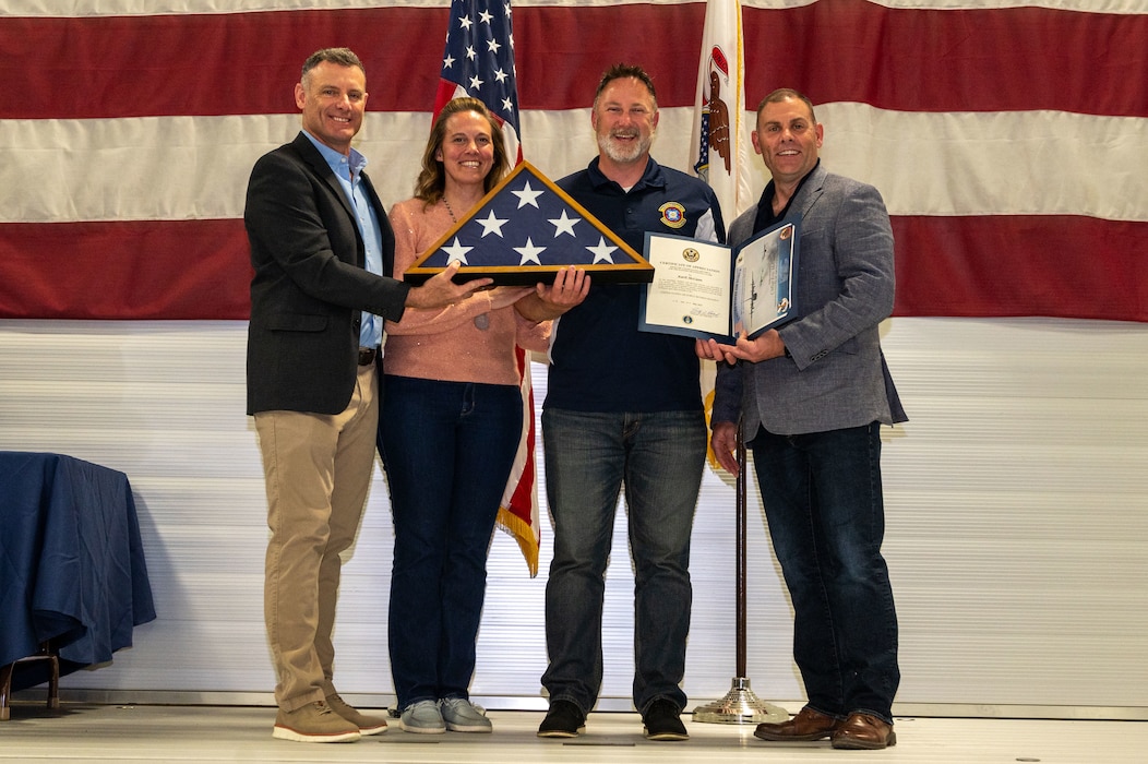 Airmen attend the 2025 retirement dinner at the 182nd Airlift Wing.