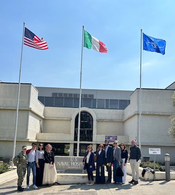 250430-N-TY711-7089 SIGONELLA, Italy. (April 30, 2025) Lieutenant Commander Brandi Gibson, Case Manager and neonatal nurse assigned to U.S. Naval Hospital (USNH) Sigonella, assists with hospital tour for host nation neonatal teams from two local Neonatal Intensive Care Units (NICU). The visit was prompted by a recent neonatal case in which these two Italian hospitals collaborated with USNH Sigonella in the continuum of care for a premature newborn. (U.S. Navy photo courtesy photo)
