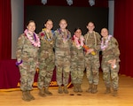The Clinical Nurses Transition Program at Tripler Army Medical Center graduated a new class of U.S. Army nurses in Kyser Auditorium on Apr. 25, 2025. Among those completing the program were 2nd Lt. Miahela Carausu, 2nd Lt. Cassidy Chaddock, 2nd Lt. Jordan DiJoseph, 2nd Lt. Maria Grant-Villacorta, 2nd Lt. Lauren Pickens and 2nd Lt. Kristina Ropiecki.  (Defense Health Agency photo by Crizalmer Caraang Jr.)
