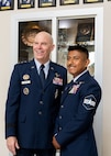 Lt. Gen. Michael Lutton, Deputy Commander of Global Strike Command poses for a photo with a student following a graduation ceremony from the Inter-American Air Forces Academy at Joint Base San Antonio-Lackland, Texas, April 17, 2025.