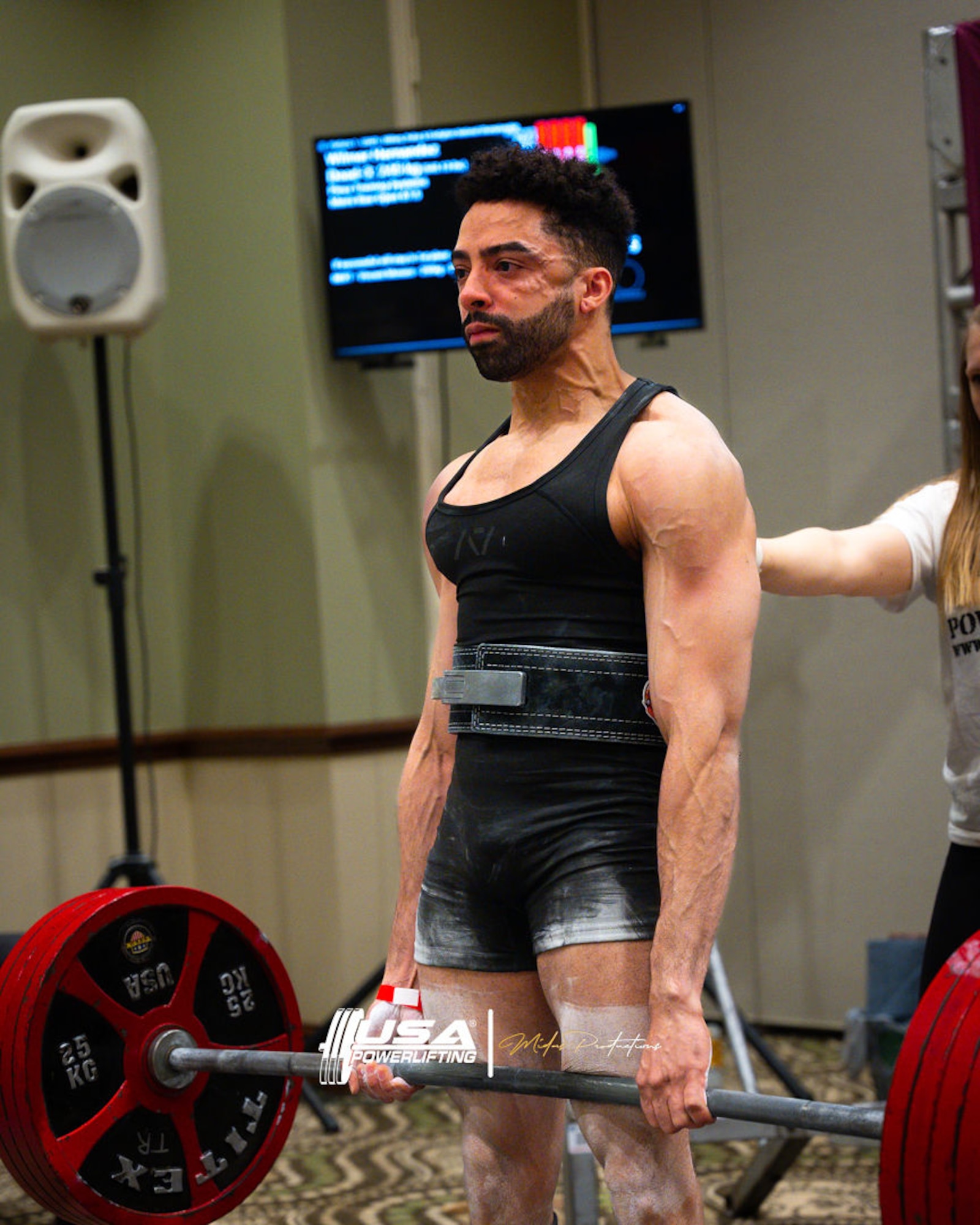 Airmen completes a deadlift.