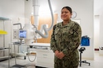 Hospitalman Gabriella Tellez serves in the Radiology department at Naval Health Clinic Cherry Point with aspirations to commission and serve as an officer.  The Azusa, California native specifically requested assignment to the department to gain hands-on experience working alongside the facility’s Radiological Technologists. 
Tellez is scheduled to attend specialized medical training, known as “C-School” in spring of 2026.  This training will allow her to further her service in the Navy and progress towards her career goal.