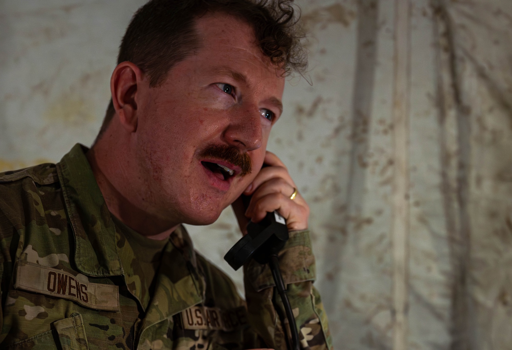 An Airman conduction communication operations at Marine Corps Station Futenma