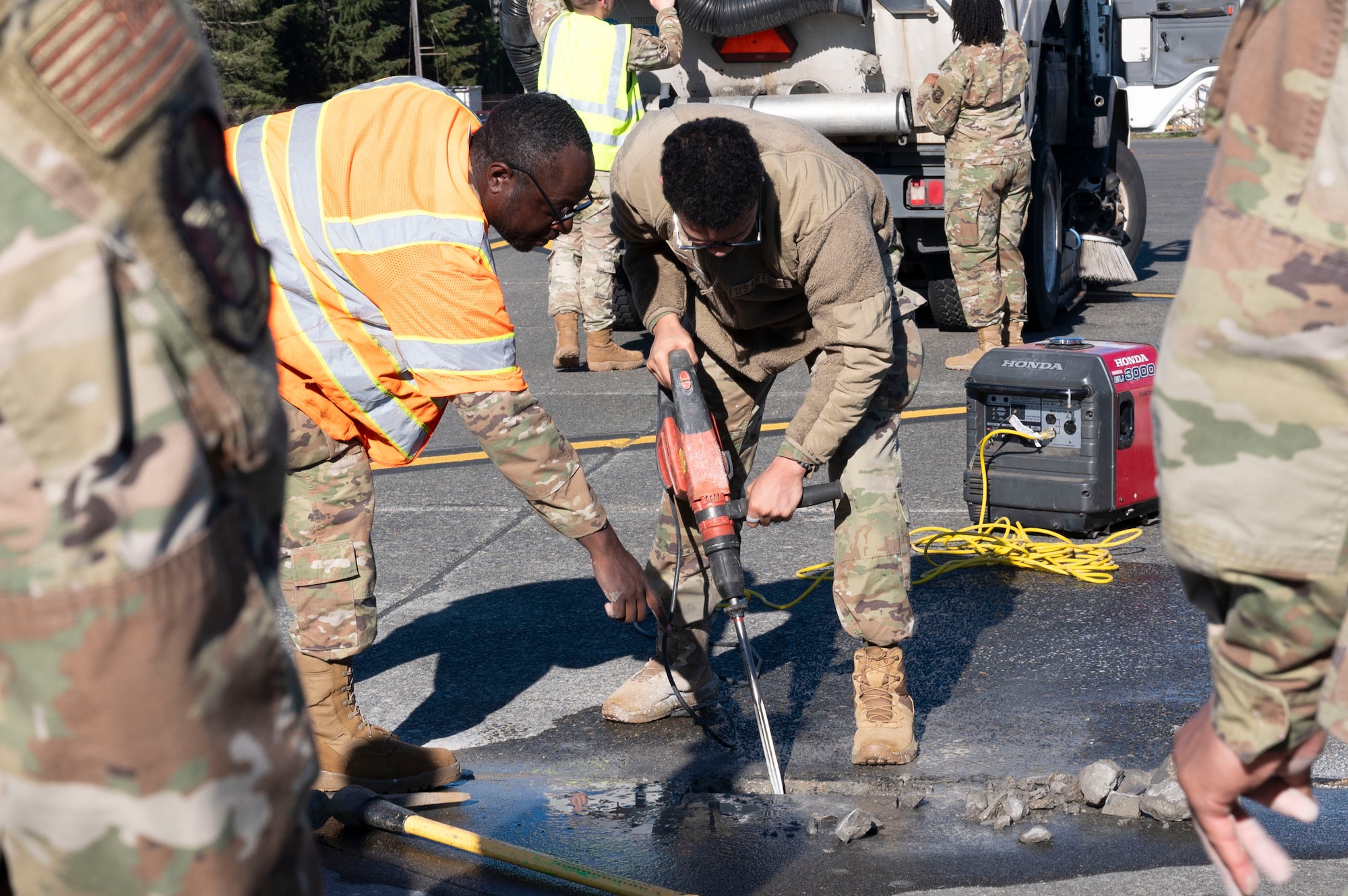In a continuing effort to refine and enhance Airmen's combat competency and mission readiness the 62d Airlift Wing began implementing its Mission Ready Airmen day program in January 2025, dedicating one day a month to cross-functional training for Airmen across the wing.