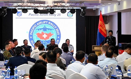 Participants from across the Indo-Pacific region attend the opening ceremony of Pacific Airlift Rally 25 in Ulaanbaatar, Mongolia, May 5, 2025.