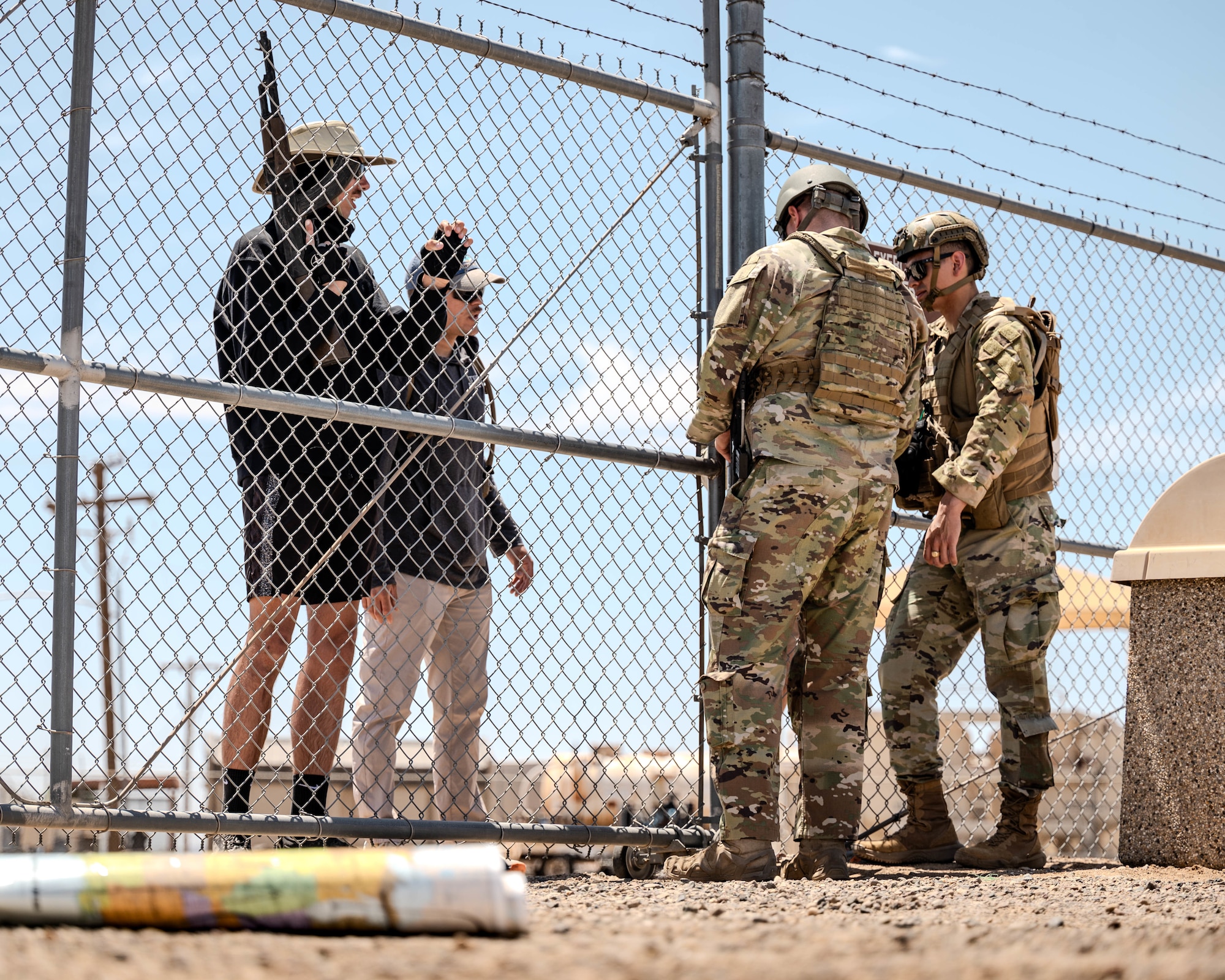 U.S. Air Force Airmen assigned to the 56th Fighter Wing, participate in a final hands-on training