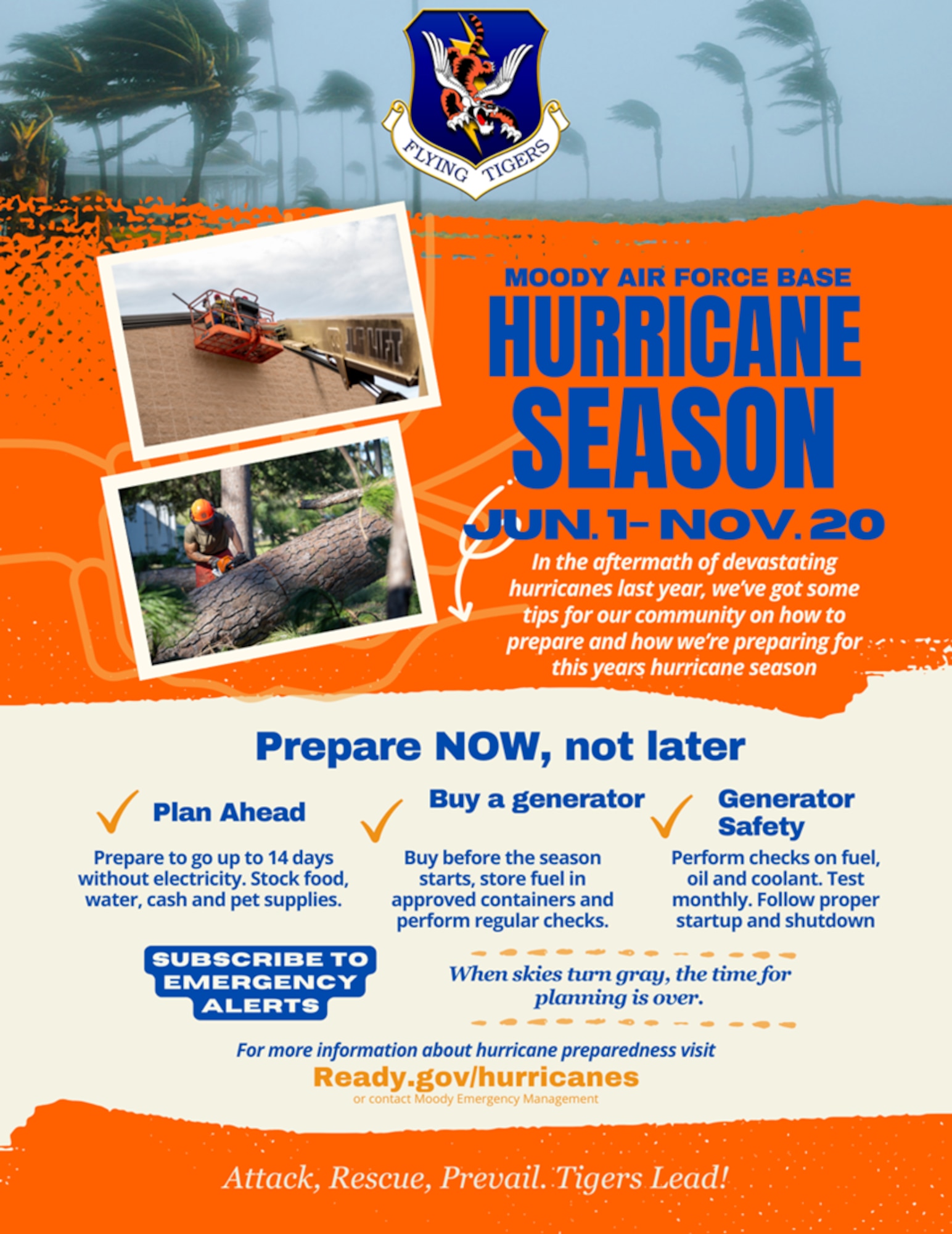 The image is full of text, showing how to better prepare for the 2025 hurricane season.