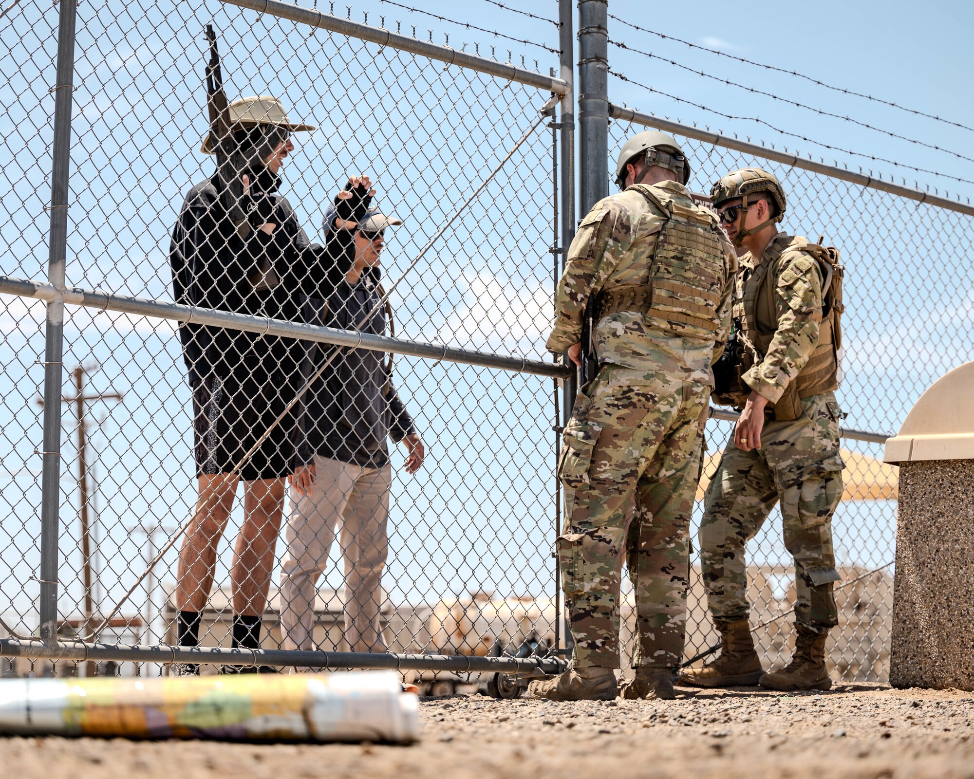 U.S. Air Force Airmen assigned to the 56th Fighter Wing, participate in a final hands-on training