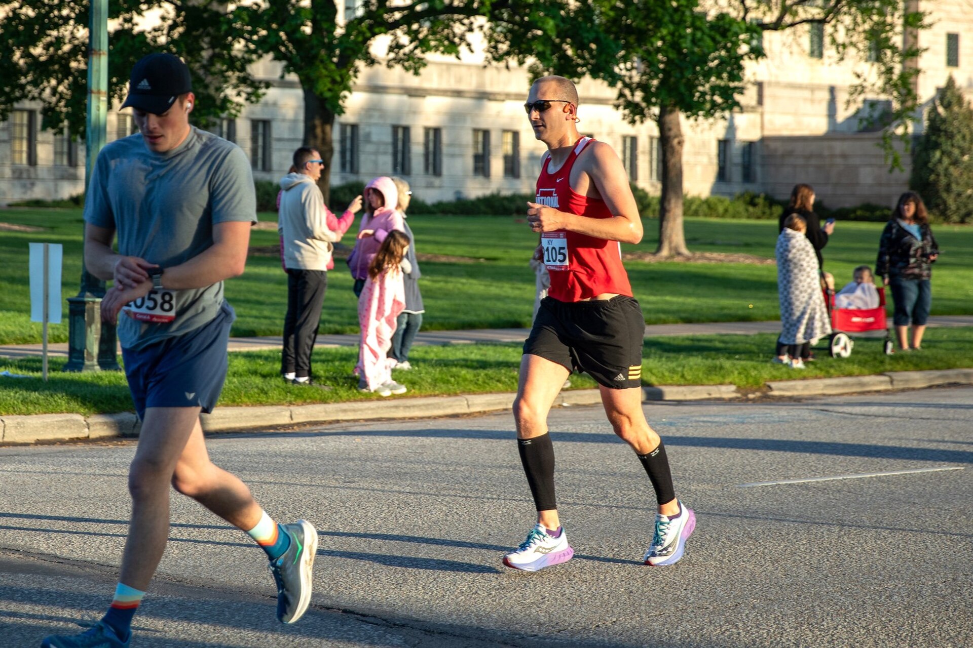 Capt. Daniel Kysela of 1-110th Infantry, 2nd Infantry Brigade Combat Team competes in the National Guard Marathon Team trials May 4, 2025, at the Lincoln Marathon in Lincoln, Nebraska. Kysela was the 61st National Guard male finisher with a time of 3:16:43. (Courtesy photo)