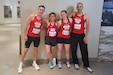The Pennsylvania National Guard Marathon Team poses for a team photo prior to the National Guard Marathon Team trials May 4, 2025, at the Lincoln Marathon in Lincoln, Nebraska. The team consisted of (left to right) Sgt. 1st Class Tyler Lundquist, Lt. Col. Deborah Fisher, Sgt. Fiona Cuthbert and Capt. Daniel Kysela. The team finished 7th out of 49 teams in the National Guard team competition. (Courtesy photo)