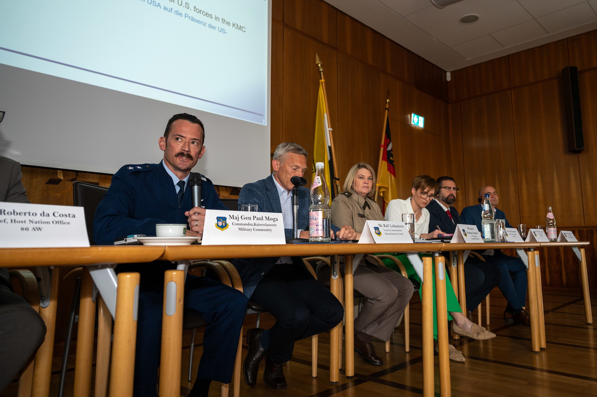 Community leaders speak at a forum