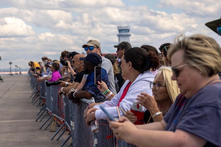 stock photo of air show crowd