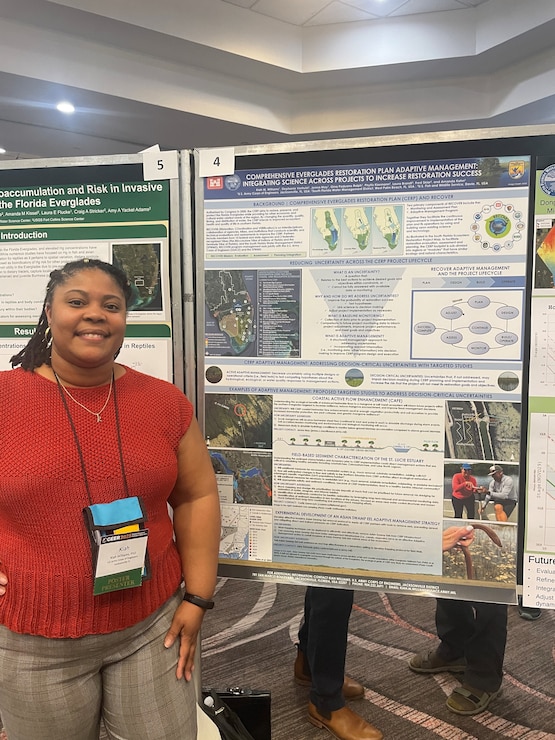 Kiah Williams presented a poster titled Comprehensive Everglades Restoration Plan Adaptive Management: Integrating Science Across Projects to Increase Restoration Status at the Greater Everglades Ecosystem Restoration Conference.