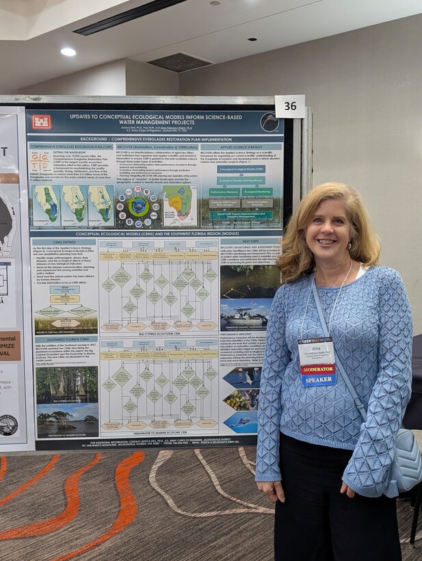 Gina Ralph presented a poster titled Updates to Conceptual Ecological Models Inform Science-Based Water Management Projects at the Greater Everglades Ecosystem Restoration Conference.