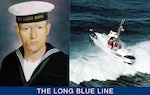 Official headshot of Charles William Sexton in dress blues. (U.S. Coast Guard)

A 44-foot motor lifeboat powering through heavy breakers common to the West Coast. (U.S. Coast Guard)
