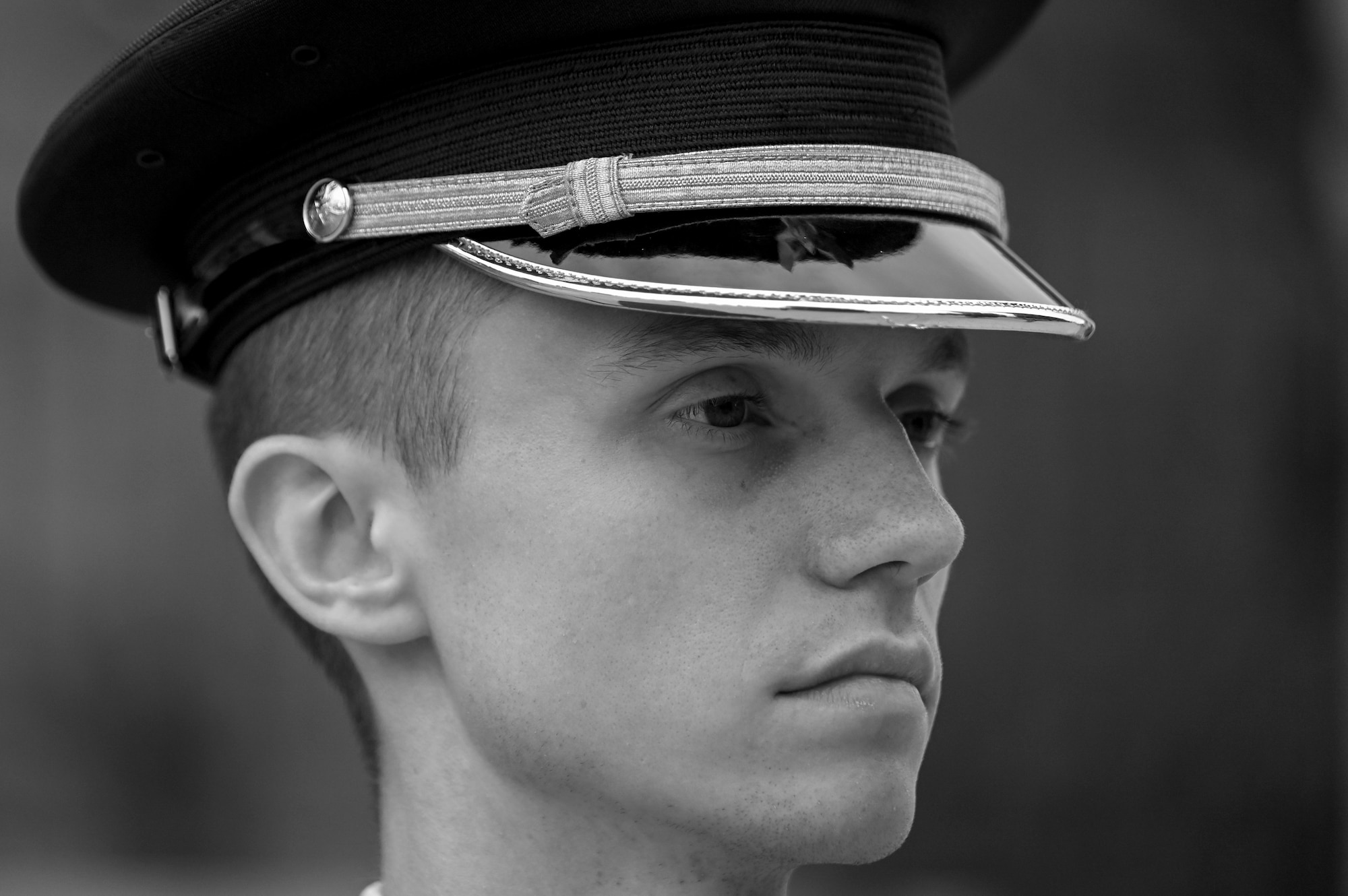 Honor Guardsman standing at attention