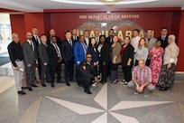 Participants in the Department of State’s International Visitor Leadership Program visit the Pentagon to learn about the National Guard’s role in emergency response and crisis management, Washington, D.C., May 7, 2025. (DoD photo by U.S. Navy Petty Officer 1st Class Alexander Kubitza)