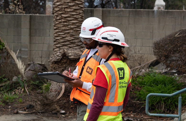 Members of USACE conduct initial debris site surveys for the first batch of non-residential properties approved for USACE debris removal.

USACE is working in partnership with local, state and the Federal Emergency Management Agency in response to the Southern California Wildfires.