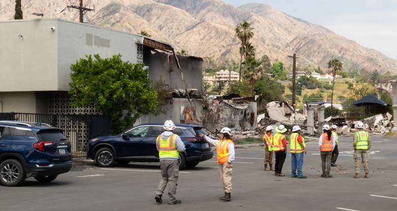 Members of USACE conduct initial debris site surveys for the first batch of non-residential properties approved for USACE debris removal.

USACE is working in partnership with local, state and the Federal Emergency Management Agency in response to the Southern California Wildfires.