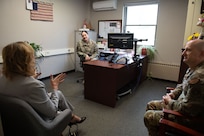 Karen Raines, spouse of Senior Enlisted Advisor John Raines, the senior enlisted advisor to the chief of the National Guard Bureau, meets with family‑readiness volunteers at Joint Force Headquarters ‑ Maine, April 30, 2025.