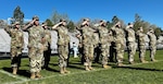 Nevada Army Guard Recruiting and Retention Battalion Soldiers salute during a recent event in Northern Nevada. The entire Recruiting and Retention Battalion team is enjoying a successful 2025 retention campaign, having already met 56 percent of its 2025 retention goal.