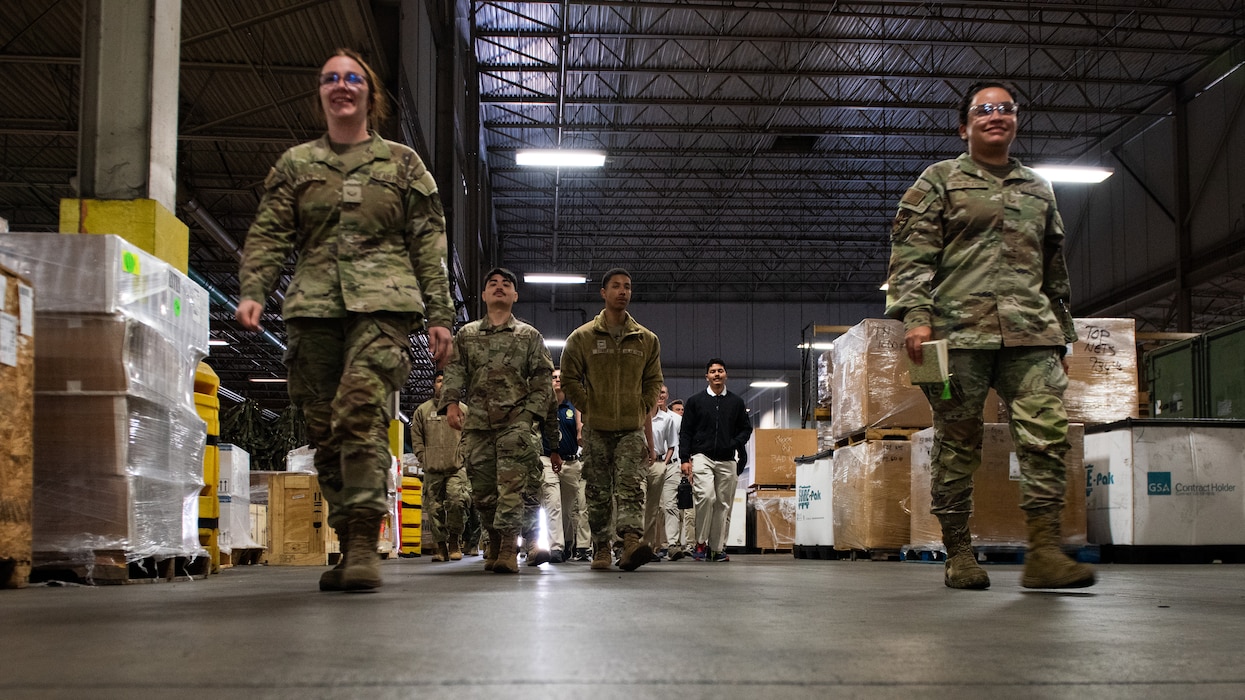 Cadets tour aerial port facility