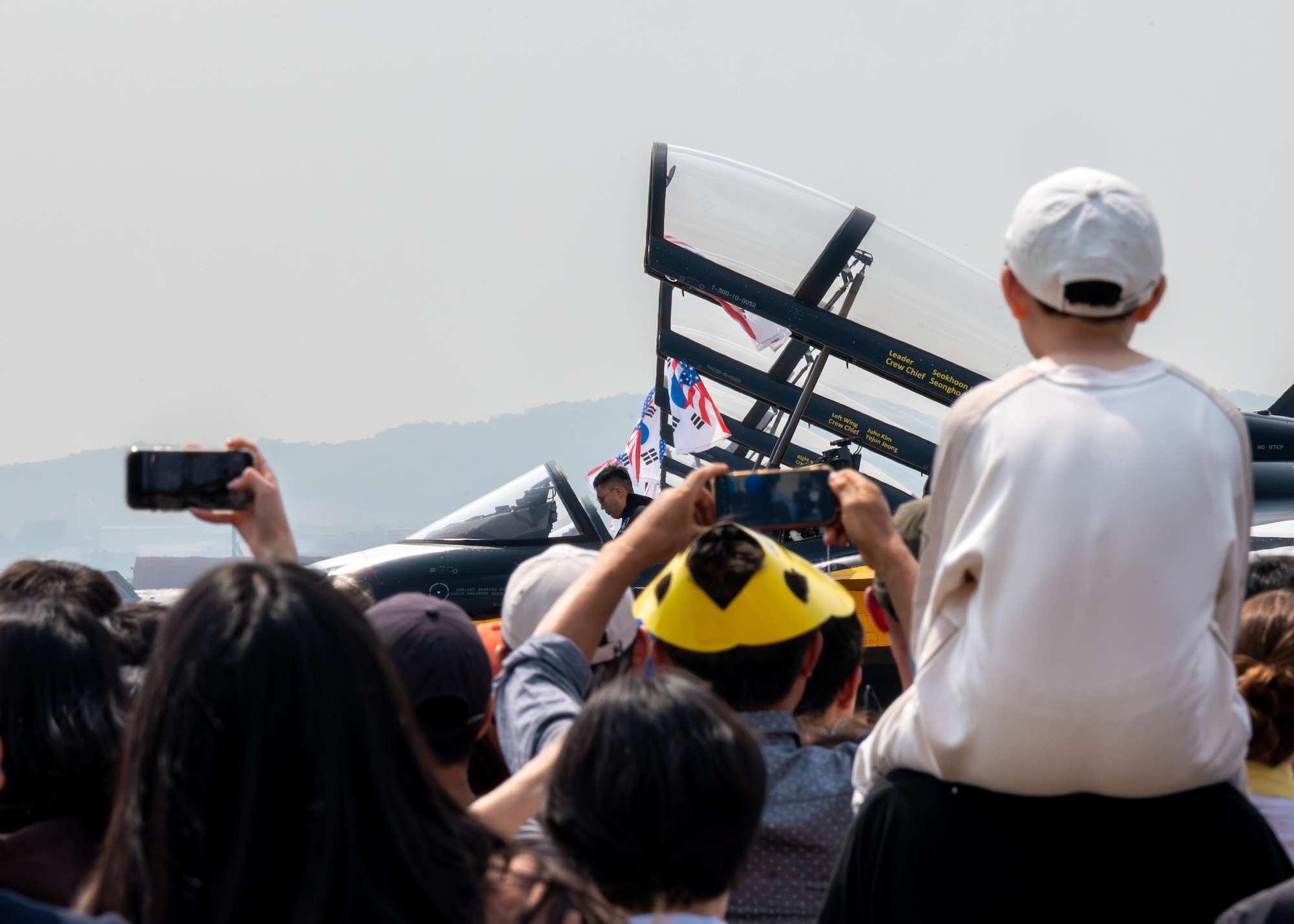 A member of the Republic of Korea Black Eagles deplanes during Osan Air Power Days 2025 at Osan Air Base, Republic of Korea, May 11, 2025. The event welcomed more than 48,575 attendees to celebrate the first air show at Osan in six years.. (U.S. Air Force photo by Senior Airman Sarah Williams)