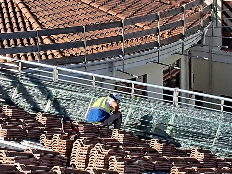 worker on a roof