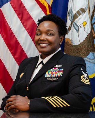 Naval Air Station Kingsville Command Master Chief Joezette Julien as of April 2025.