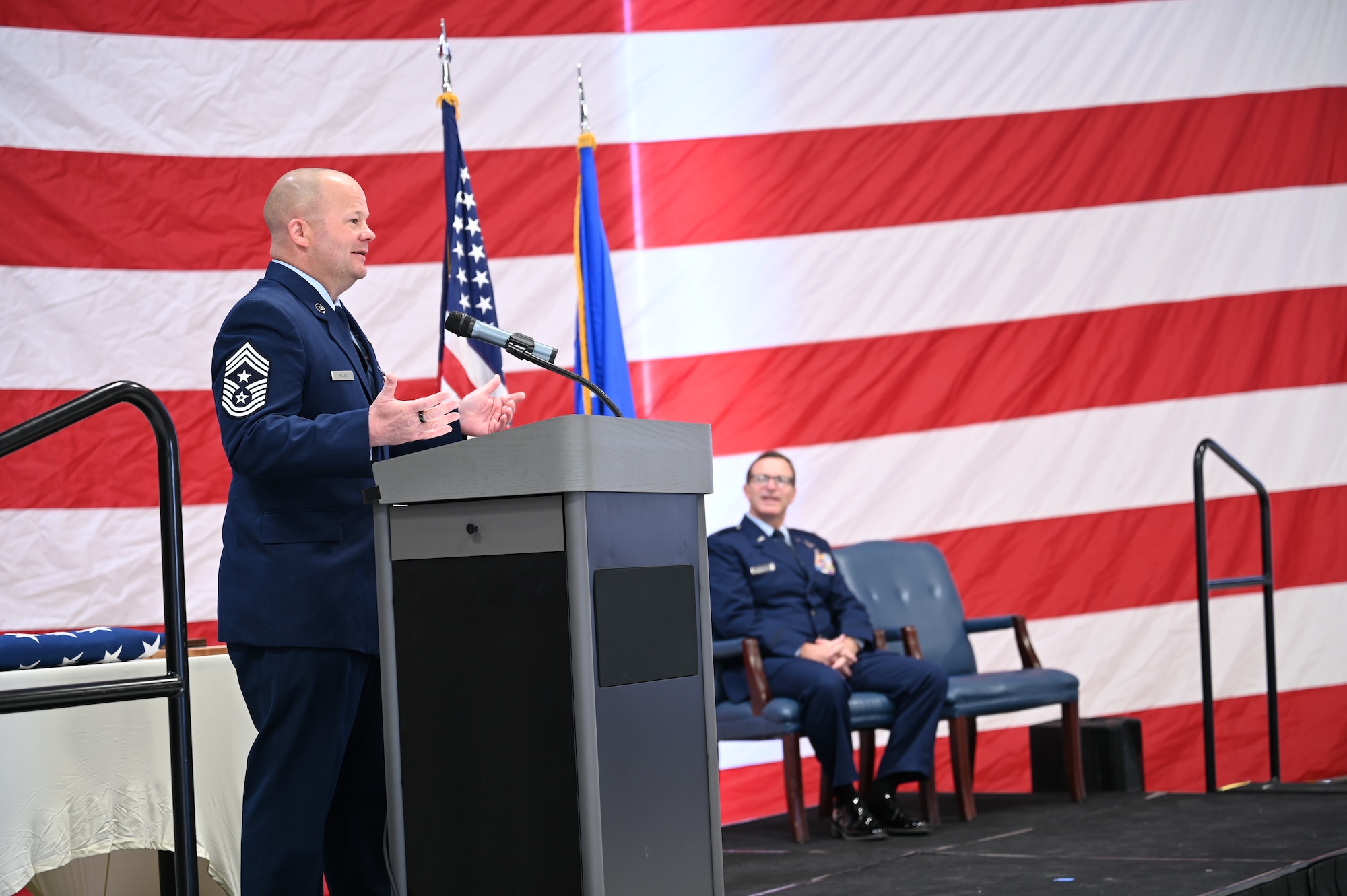 Command CMSgt Paul Miller retires from the Air Force after 28 years of service.