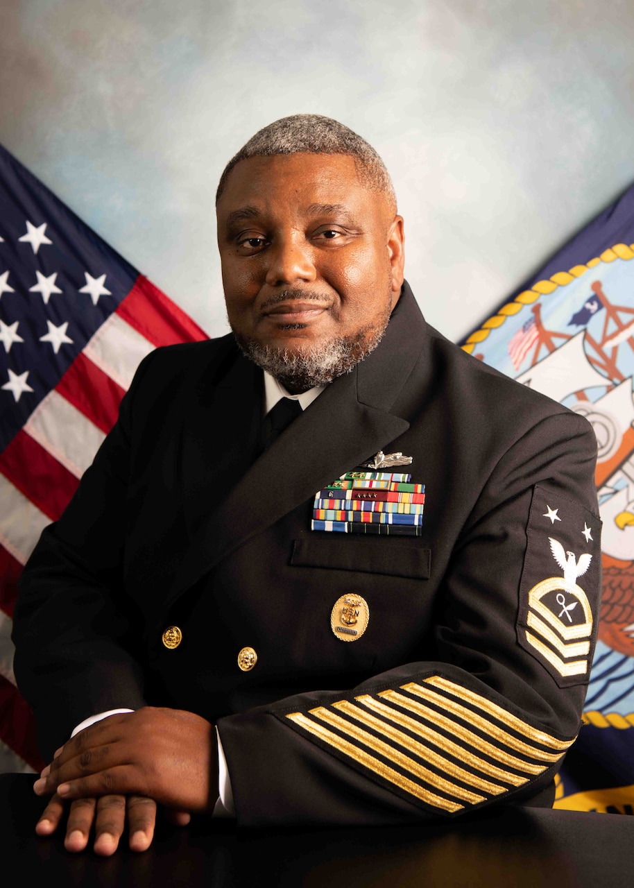 Carrier Strike Group 4 Senior Enlisted Leader ISCM Wesley R. Dickey.