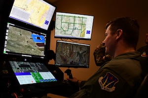 Members of the 926th Wing attend a tour of the 726th Operations Group at Creech Air Force Base, Nevada, February 27, 2025.