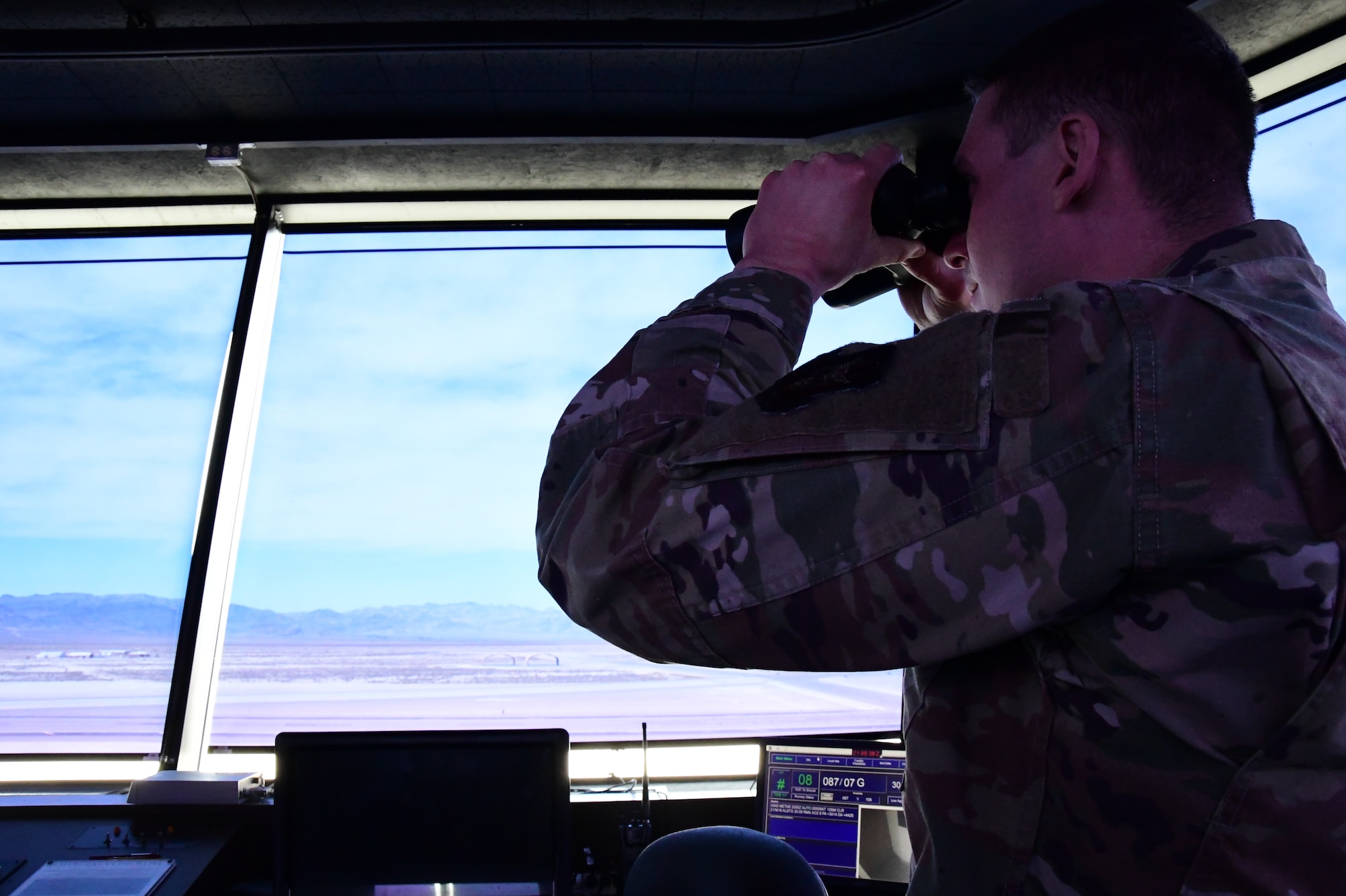 Members of the 926th Wing attend a tour of the 726th Operations Group at Creech Air Force Base, Nevada, February 27, 2025.