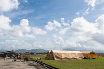 One of the 137th Special Operations Wing mission sustainment team’s forward operating site sits near a flightline during TRADEWINDS 25 (TW25), Trinidad and Tobago, April 25, 2025.